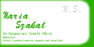 maria szakal business card